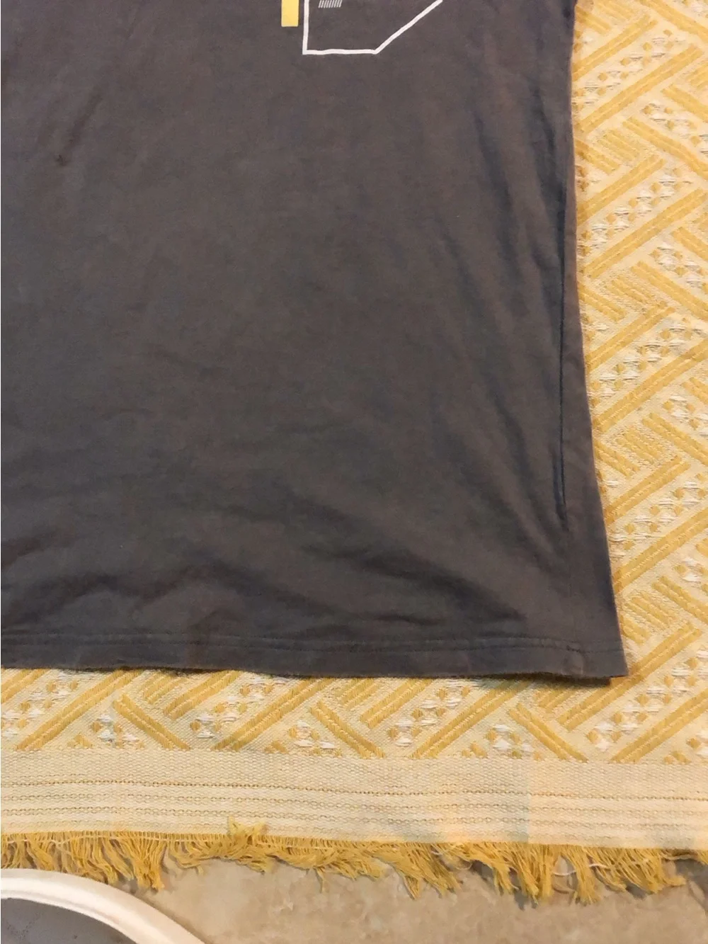 Gray Graphic Tee with Yellow Accent